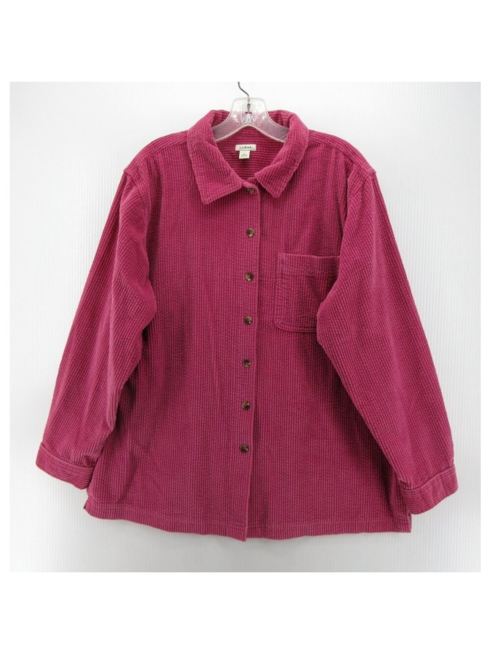 LL Bean Top Large Wide Wale Corduroy Shirt Button Up Heritage Pocket